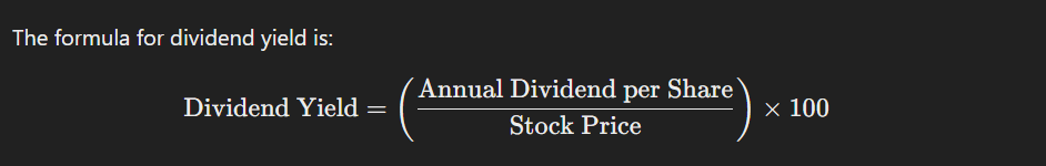 formula for Dividend Yield