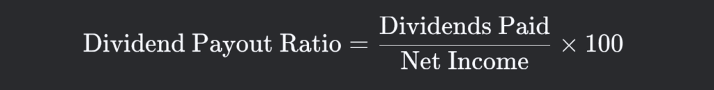 formula to calculate Dividend Payout Ratio