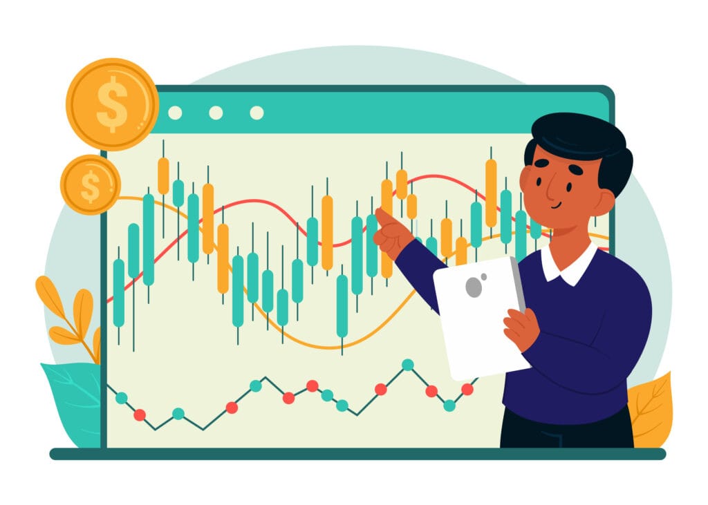 Vector image of stock market graph
